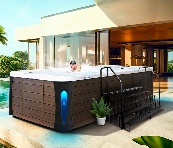Calspas hot tub being used in a family setting - Lowell