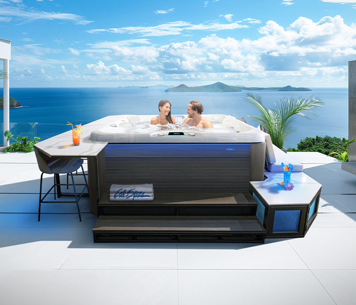 Calspas hot tub being used in a family setting - Lowell